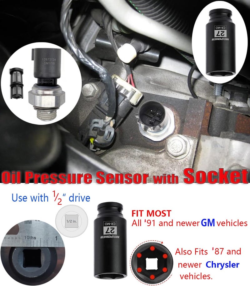 ADdormorn 12673134 Oil Pressure Sensor for Chevy Silverado 1500 2500 3500,Express,Corvette,Suburban Avalanche Impala Tahoe, for GMC Sierra,Savana,Yukon,Envoy 2009-2020 - Image 2